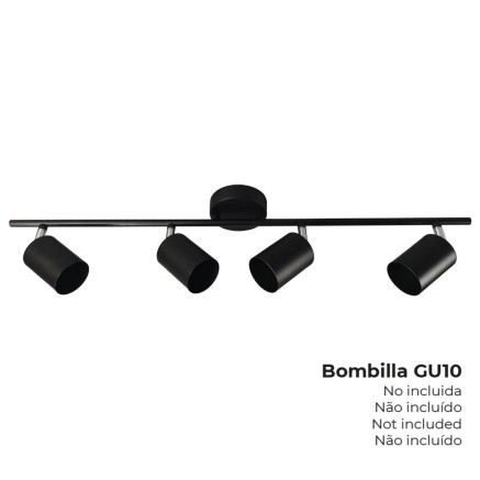 Lámpara de Techo EDM 32036 Negro Metal 70 x 9 x 15,2 cm 2