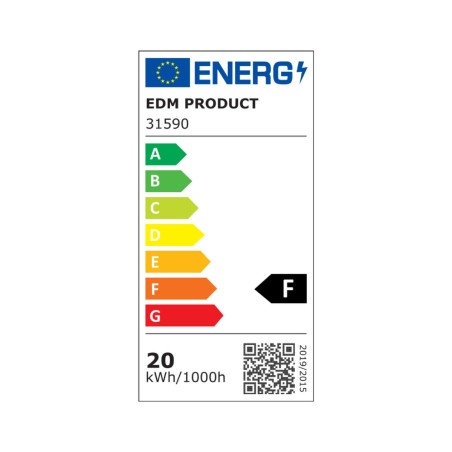 Lampadario EDM 31590 Bianco Alluminio Plastica 20 W Ø 22,5 x 4 cm (40