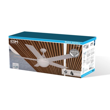 Plafondventilator met licht EDM 33988 Adriatico Wit 60 W