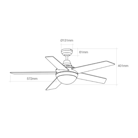 Plafondventilator met licht EDM 33988 Adriatico Wit 60 W
