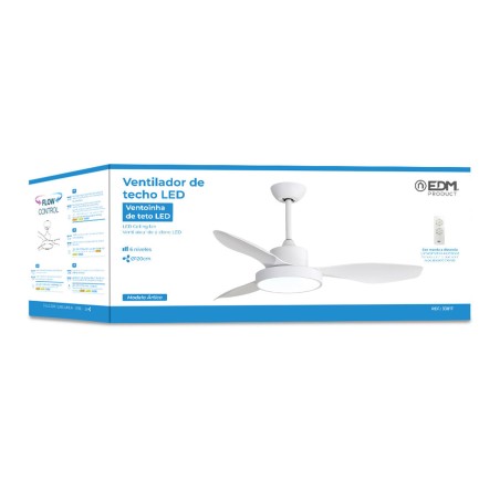 Plafondventilator met licht EDM 33817 Arctic Wit 24 W 38 W 2160 Lm