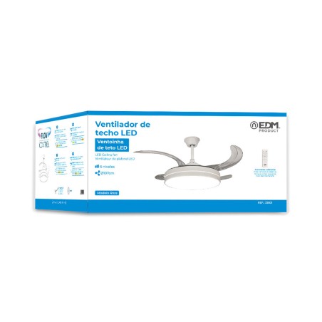 Ventilateur de Plafond avec Lumière EDM 33831 Ross Blanc 36 W 4100 Lm