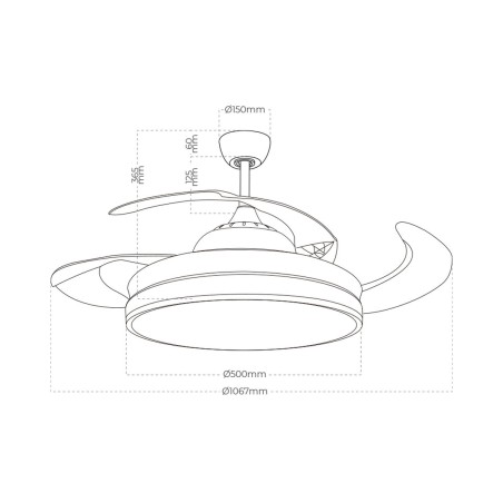 Ventilateur de Plafond avec Lumière EDM 33831 Ross Blanc 36 W 4100 Lm