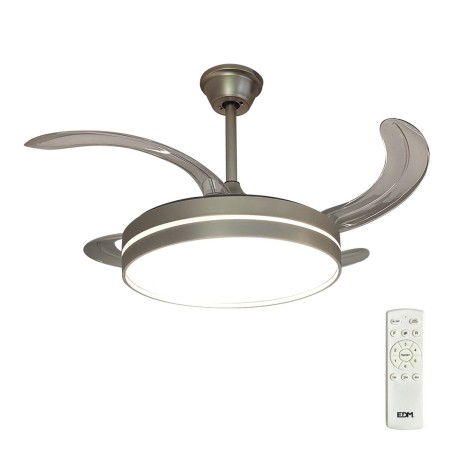 Ventilateur de Plafond avec Lumière EDM 33832 Ross Argenté 36 W 4100
