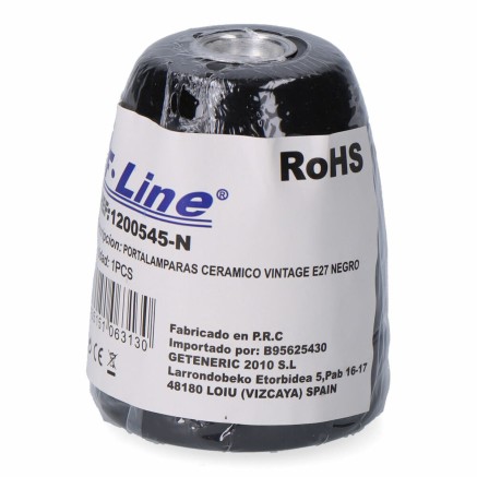 Portalampada F-line Nero 100 W E27 Vintage 2