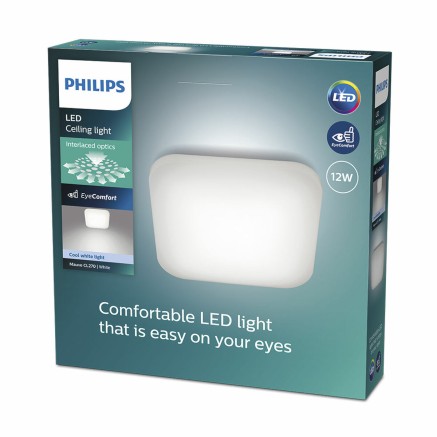 LED plafond Philips mauve 12 W 26 x 26 x 6,5 cm Blanc Métal (4000 K) 2