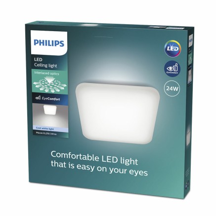 LED-Deckenleuchte Philips mauve 24 W 43 x 43 x 7,5 cm Weiß Metall (40 2