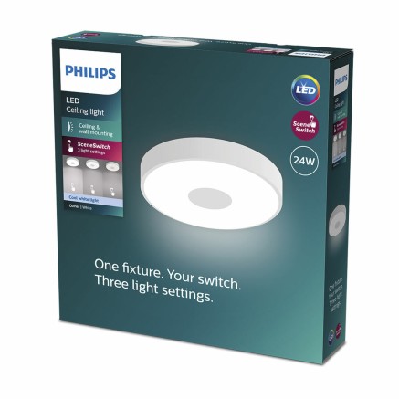 Plafoniera LED Philips coiner 24 W Ø 38,9 x 8 cm Bianco Metallo (4000 2