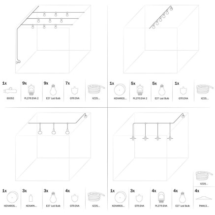 Portalampada Creative Bianco E27 2