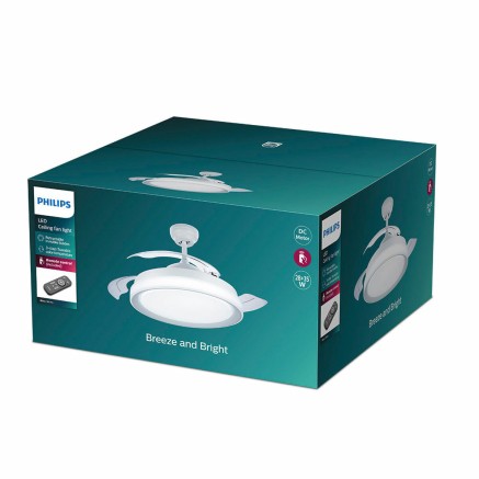 Ventilatore da Soffitto con Luce Philips Atlas Bianco 35 W 28 W 4500 L 2