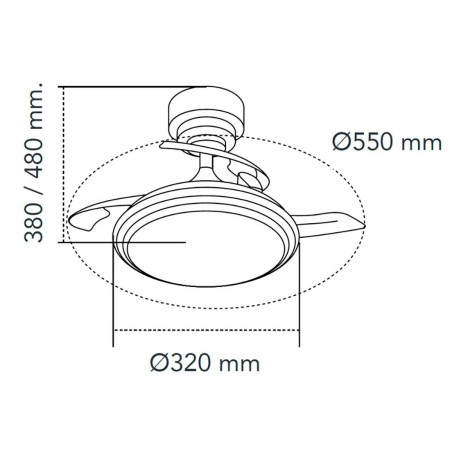 Ventilateur de Plafond CristalRecord Noir 35 W 1000 Lm (3000 K) (4000