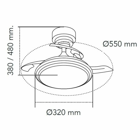 Ceiling Fan CristalRecord Silver 35 W (3000 K) (4000 K)