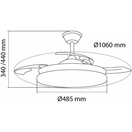 Ventilatore da Soffitto CristalRecord Bianco 72 W (3000 K) (4000 K)