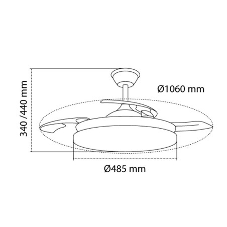 Deckenventilator CristalRecord Weiß 72 W (3000 K) (4000 K)
