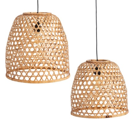 Plafondlamp Natuurlijk Bamboe 42 x 42 x 42 cm (2 Stuks)