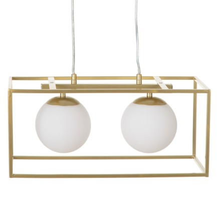 Plafondlamp 45 x 20 x 20 cm Kristal Gouden Metaal Wit