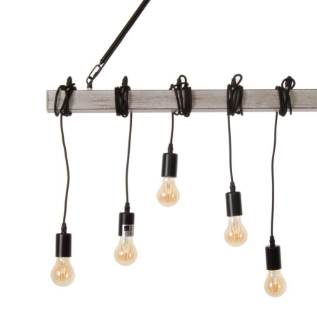 Lampadario 107 x 5 x 15 cm Nero Metallo