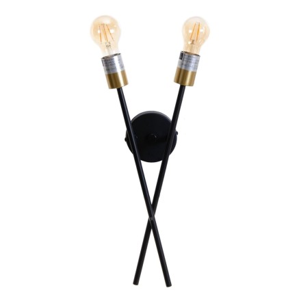 Muurlamp 23 x 10 x 52 cm Zwart Metaal