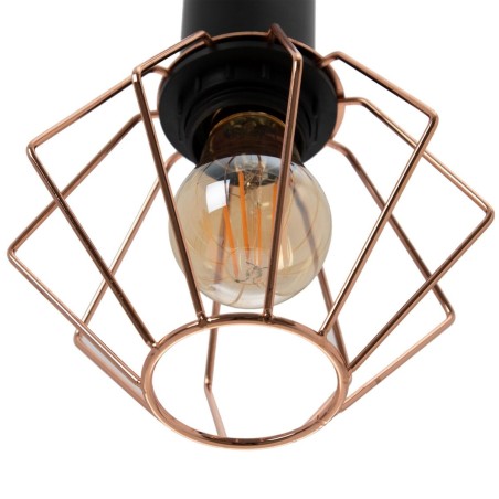 Suspension Noir Métal Cuivre Ø 15 cm 15 x 15 x 30 cm