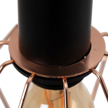 Deckenlampe Schwarz Metall Kupfer Ø 15 cm 15 x 15 x 30 cm