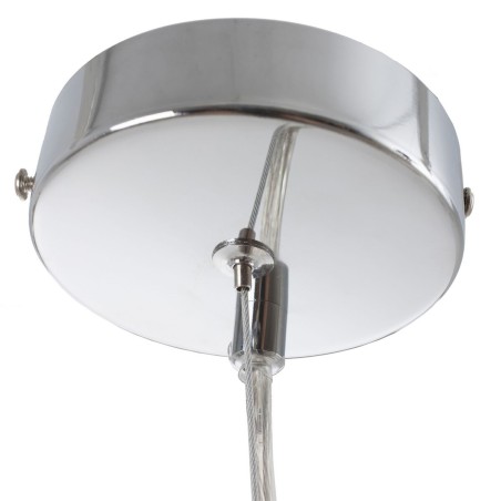 Lampadario 28 x 28 x 120 cm Cristallo Metallo Argento Ø 28 cm