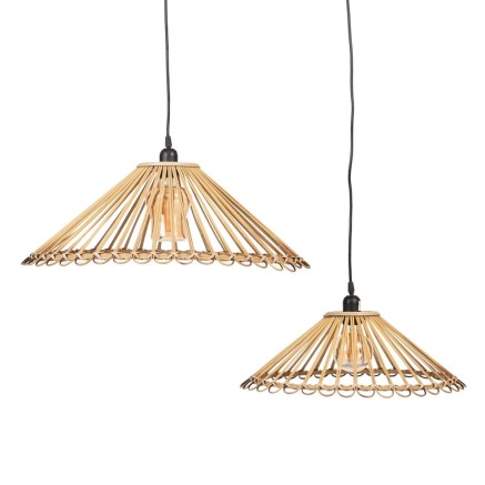 Lampadario 57 x 57 x 20,5 cm Naturale Bambù 220 V 240 V 60 W (2 Unit