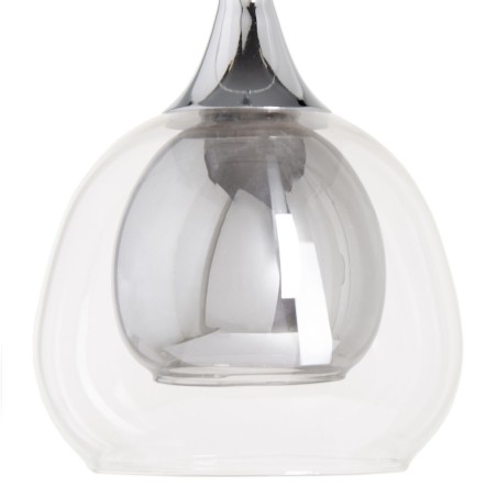 Ceiling Light 16 x 16 x 50 cm Hierro/Cristal Crystal Grey Metal 220 V