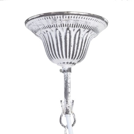 Lampadario 58 x 58 x 104 cm Nero Metallo Bianco Vintage Ø 15 cm 2