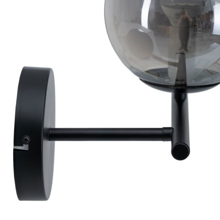 Muurlamp 27,5 x 20 x 20 cm Kristal Zwart Metaal