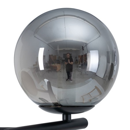 Muurlamp 27,5 x 20 x 20 cm Kristal Zwart Metaal