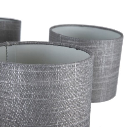 Suspension Noir Argenté Lin Métal Fer 220-240 V 52 x 52 x 45 cm 2