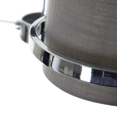 Lampadario Grigio Argentato Lino Metallo Ferro 220-240 V 52 x 50 x 44,