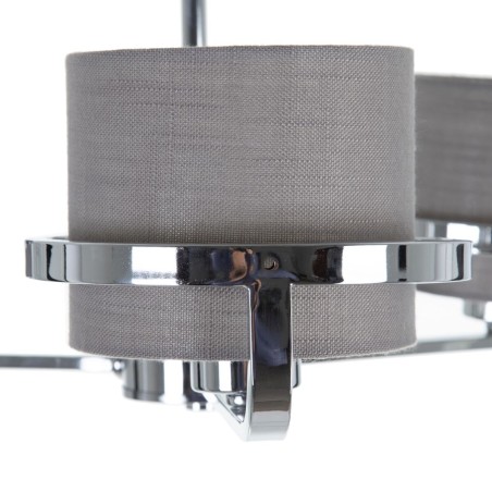 Lámpara de Techo Gris Plateado Lino Metal Hierro 220-240 V 52 x 50 x