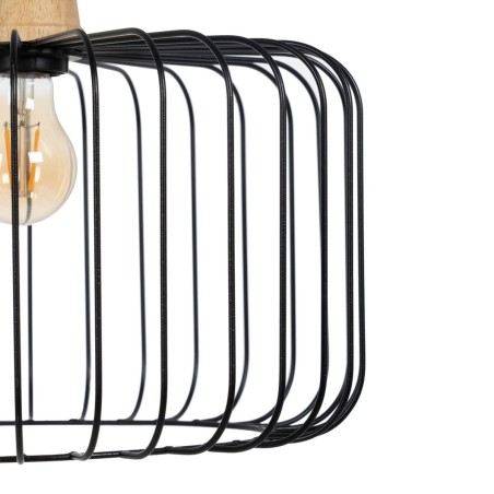 Plafondlamp Zwart Natuurlijk Hout Ijzer 220-240 V 35 x 35 cm