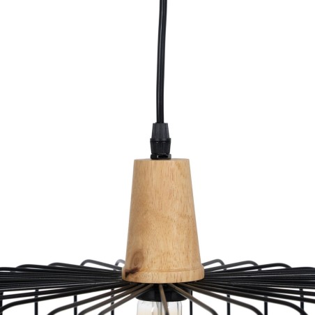 Plafondlamp Zwart Natuurlijk Hout Ijzer 220-240 V 35 x 35 cm
