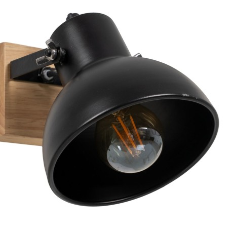 Wandlamp Zwart Beige Hout Ijzer 220-240 V 21 x 14 x 17 cm