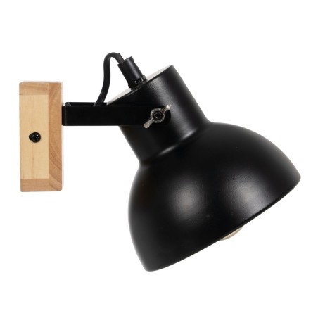 Wandlamp Zwart Beige Hout Ijzer 220-240 V 21 x 14 x 17 cm
