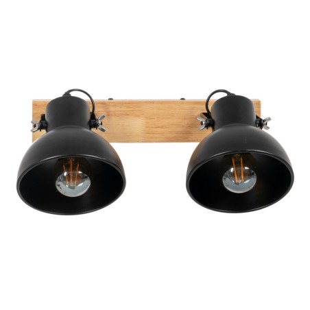 Wandlamp Zwart Beige Hout Ijzer A 220-240 V 36 x 21 x 17 cm