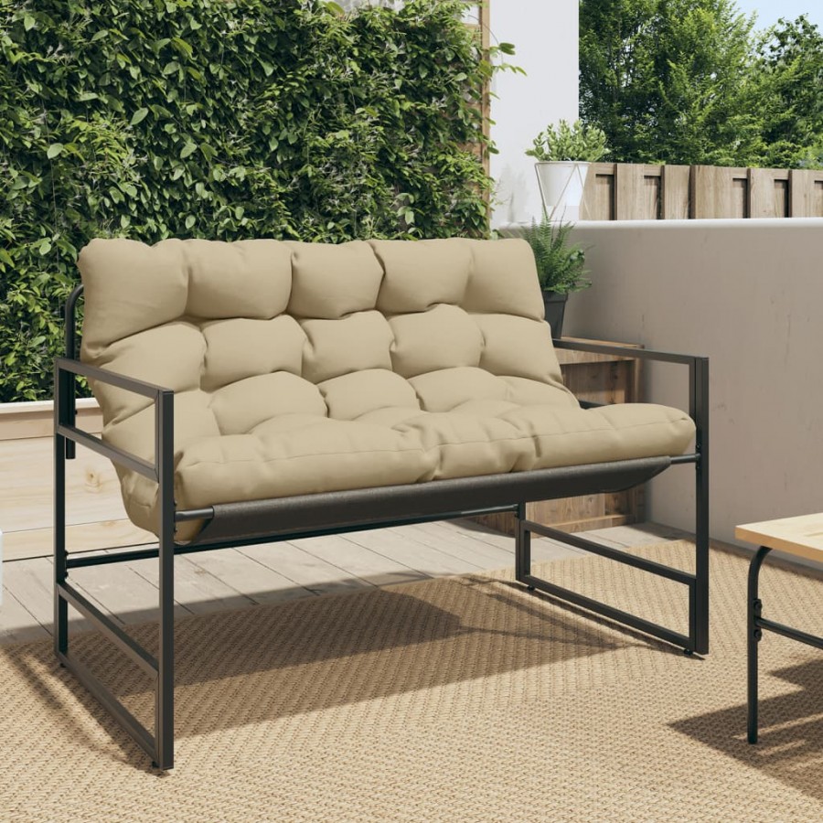 Banc de jardin avec coussin taupe 113...