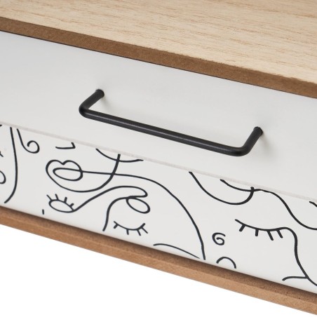 Scatola-Portagioie ONE LINE Bianco Nero Naturale Legno MDF 39 x 10 x 1