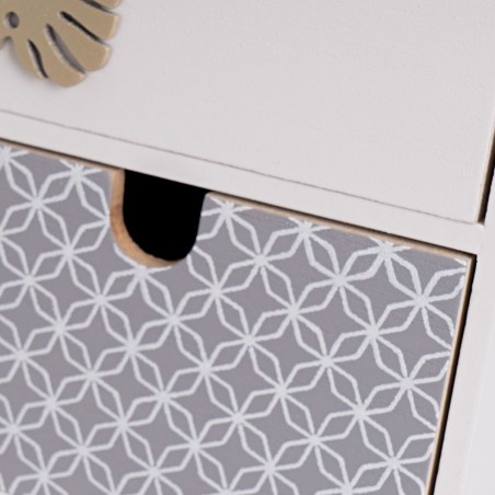 Jewelry box LEAVES White Grey Natural MDF Wood 17 x 11 x 31 cm
