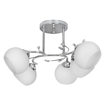 Lampadario Activejet AJE-IRMA 5P Bianco Nero Argentato Metallo 40 W 50
