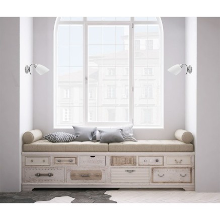 Wandleuchte Activejet NIKITA 1P Nikiel Weiß Nickel Metall Glas 60 W 2 2
