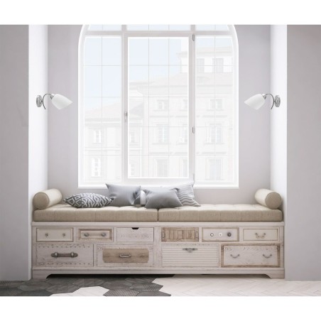 Wall Light Activejet NIKITA 1P Nikiel White nickel Metal Glass 60 W 22
