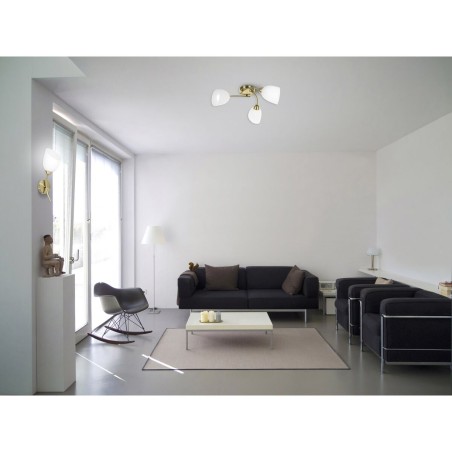 Aplique de Pared Activejet Blanco Dorado Metal Vidrio 40 W 40 x 12 x 2