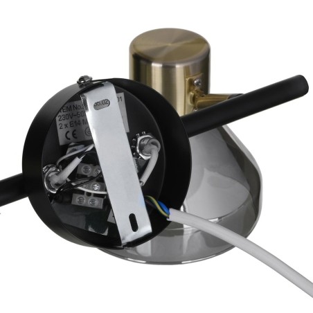 Plafondlamp Activejet AJE-LISA 2P Zwart Gouden Metaal 40 W