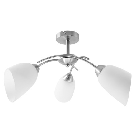 Plafondlamp Activejet NIKITA 3P Nikiel Wit Nikkel Metaal Glas 120 W