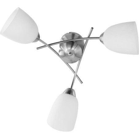 Ceiling Light Activejet NIKITA 3P Nikiel White nickel Metal Glass 120