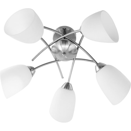 Lampadario Activejet NIKITA 5P Nikiel Bianco nichel Metallo Vetro 200