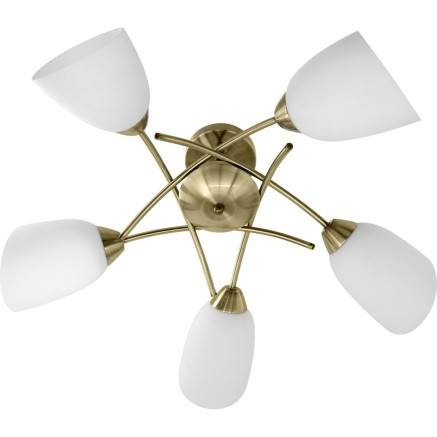 Suspension Activejet NIKITA 5P Patyna Blanc Métal verre 200 W 2